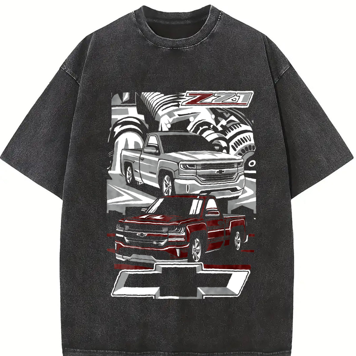 Z71 Chevrolet Truck Vintage Washed T-Shirt in Black