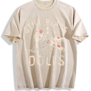 Still Plays with Dolls Vintage Washed T-Shirt in Beige