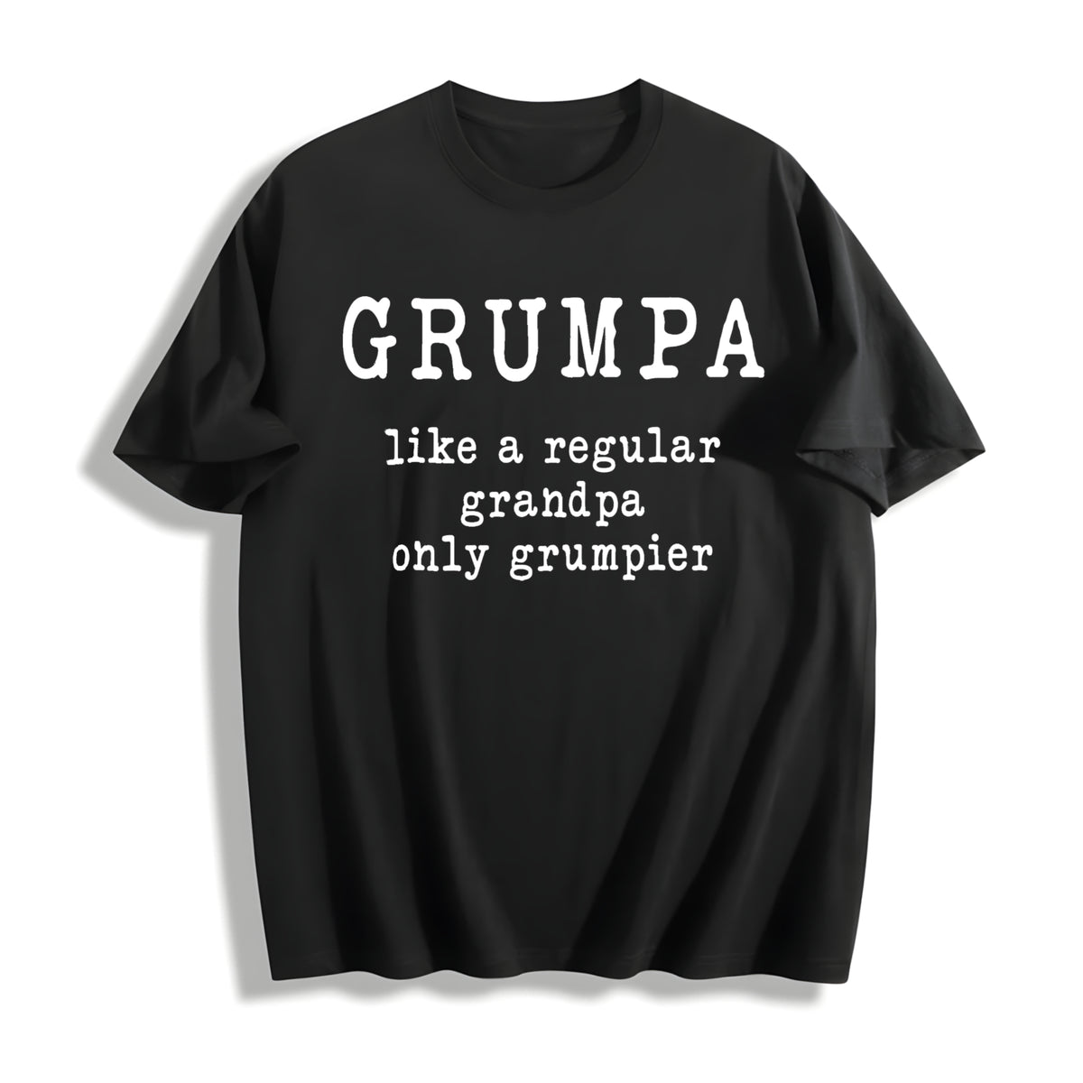 Grumpa Like Regular Grandpa Only Grumpier Grandfather Cotton T-Shirt in Black