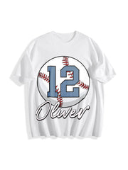 Pls Note Custom Baseball Cotton T-Shirt in White