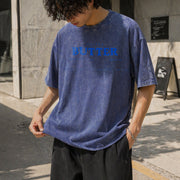 Salted Butter Retro Vintage Washed T-Shirt in Blue