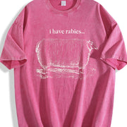 I Have Rabies 90s Retro ® Y2k Sheep Vintage Washed T-Shirt in Red