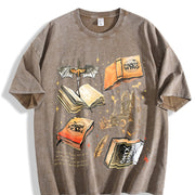Fourth Wing Series For Fans War College Dragon Rider vintage washed oversized T-shirt in Brown