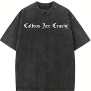 Cattoos Are Crashy Vintage Washed T-Shirt in Black