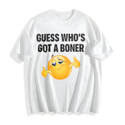 Guess Who's Got Meme Statement Cotton T-Shirt in White