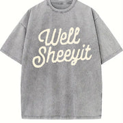 Well Sheeyit Vulgar Crude vintage washed oversized T-shirt in Gray