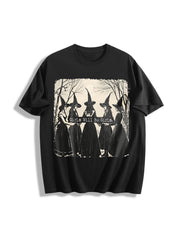 Girls Will Be Girls Halloween Witches Cotton T-Shirt in Black