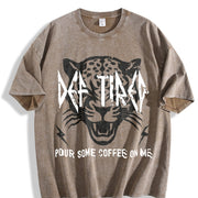Retro Def Tired Coffee Vintage Washed T-Shirt in Brown