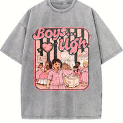Boys...Ugh! Valentine – 90s Movie Quote vintage washed oversized T-shirt in Gray
