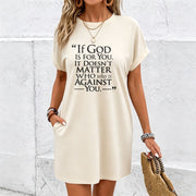 Black White Red Dress Cotton T-Shirt in White