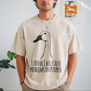 I Will Cause Problems on Purpose Vintage Washed T-Shirt in Beige
