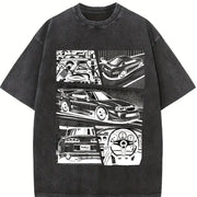 JDM 90s Supra Vintage Washed T-Shirt in Black
