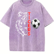 Tigers Soccer Vintage Washed T-Shirt in Purple