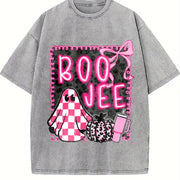 Coquette Halloween Pink Halloween Vintage Washed T-Shirt in Gray
