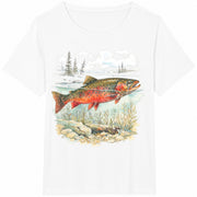 Trout Fist Landscape Cotton T-Shirt in White