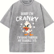 Easter 70s Duck Couple Shop Vintage Washed T-Shirt in Gray
