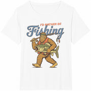 Bigfoot Fishing: Sasquatch Bass Cotton T-Shirt in White