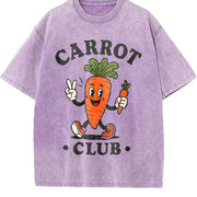 Carrot Club Kids Veggie for Boys Girls Youth Vintage Washed T-Shirt in Purple