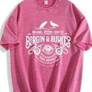 European and American Vintage Washed T-Shirt in Red
