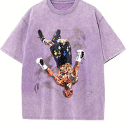 Gervonta Tank Davis Flip Tank Davis Boxing World Champion vintage washed oversized T-shirt in Purple