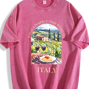 What a Perfect Time to Go to Italy for Italy Lover Vintage Washed T-Shirt in Red