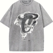 Abstract Pure Vintage Washed T-Shirt in Gray
