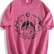 Support Your Local Murder for Crow Lovers Nature Lovers vintage washed oversized T-shirt in Red