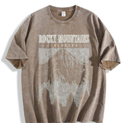 Mountain vintage washed oversized T-shirt in Brown