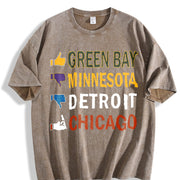 Go Pack Go Vintage Washed T-Shirt in Brown