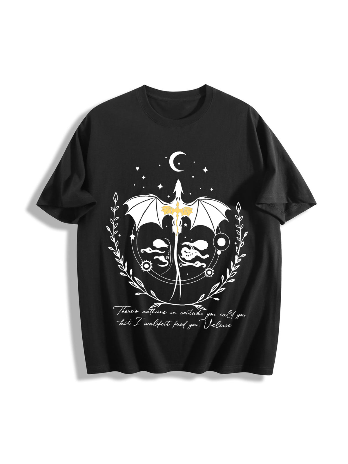 Basgiath War College Cotton T-Shirt in Black