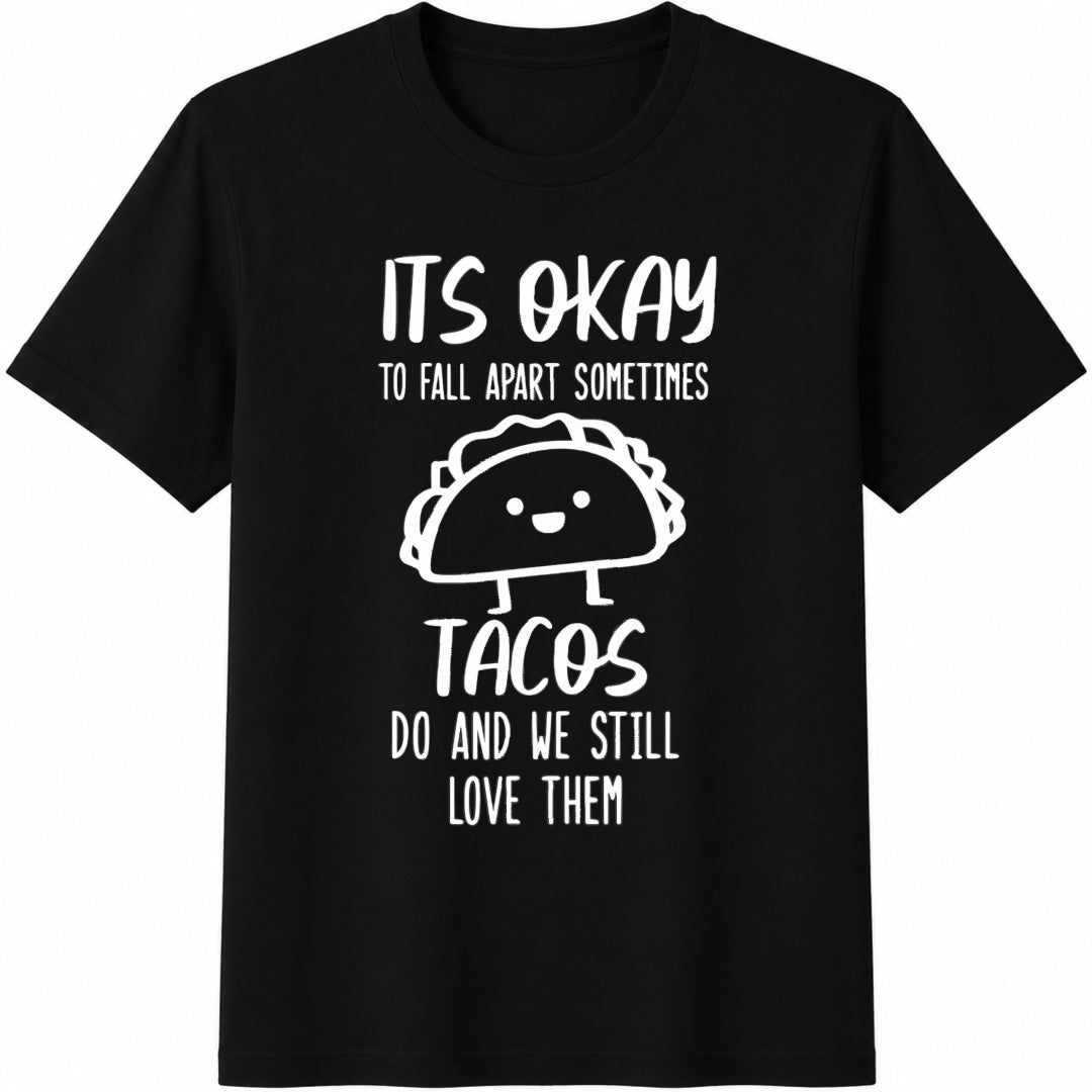 Sarcastic Tacos Quote Cotton T-Shirt in Black