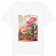 Bloom Where You Are Planted Cotton T-Shirt in White