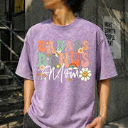 Badass Bonus Mom Stepmom for Mother's Day & Holidays Vintage Washed T-Shirt in Purple