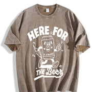 1 Pcs Heavy Adorable Vintage Washed T-Shirt in Brown