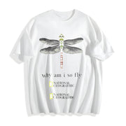 Dragonfly Why Am I So Fly Cotton T-Shirt in White