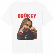 Brokey Portrait Cotton T-Shirt in White