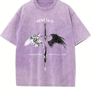 Isaiah 54:17 Bible Verse No Weapon Formed Christian vintage washed oversized T-shirt in Purple