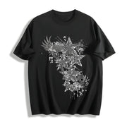 Y2K Red Goth E-girl Gothic 90s Cotton T-Shirt in Black