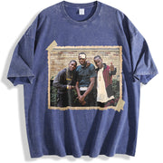 PAID IN FULL Mitch Ace & Rico Photo Classic Hood Hip Hop vintage washed oversized T-shirt in Blue
