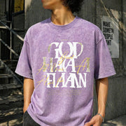 God Has a Plan Vintage Washed T-Shirt in Purple