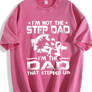 I'm Not the Stepdad Vintage Washed T-Shirt in Red