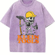 Klein Tools Skeleton Worker Vintage Washed T-Shirt in Purple