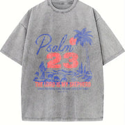 Psalm 23 the Lord Is My Shepherd Christian Faith Vintage Washed T-Shirt in Gray