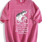 It's Too Late, I've Already Turned Into a Capybara Vintage Washed T-Shirt in Red
