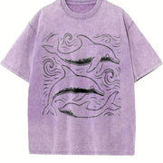Dolphins ®Ocean 90s Vintage Washed T-Shirt in Purple