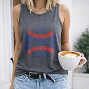Tis the Season Baseball Women's Color Cotton Tank Top in Gray