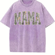 Hunting Mama Camo vintage washed oversized T-shirt in Purple