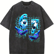 67 Soccer Vintage Washed T-Shirt in Black