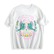 No One Is Illegal on Stolen Land! Big Fan of Human Rights Cotton T-Shirt in White