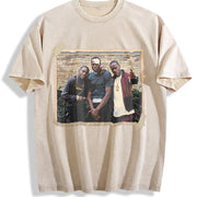PAID IN FULL Mitch Ace & Rico Photo Classic Hood Hip Hop vintage washed oversized T-shirt in Beige